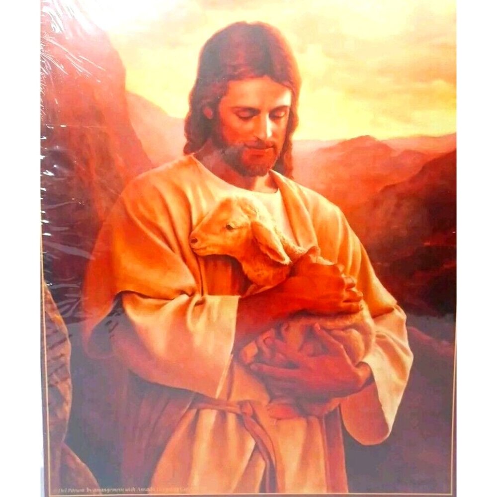 Jesus hold Lost Lamb Del Parson 500 Pc Christian Puzzle New Sealed 18x24 Sunsout